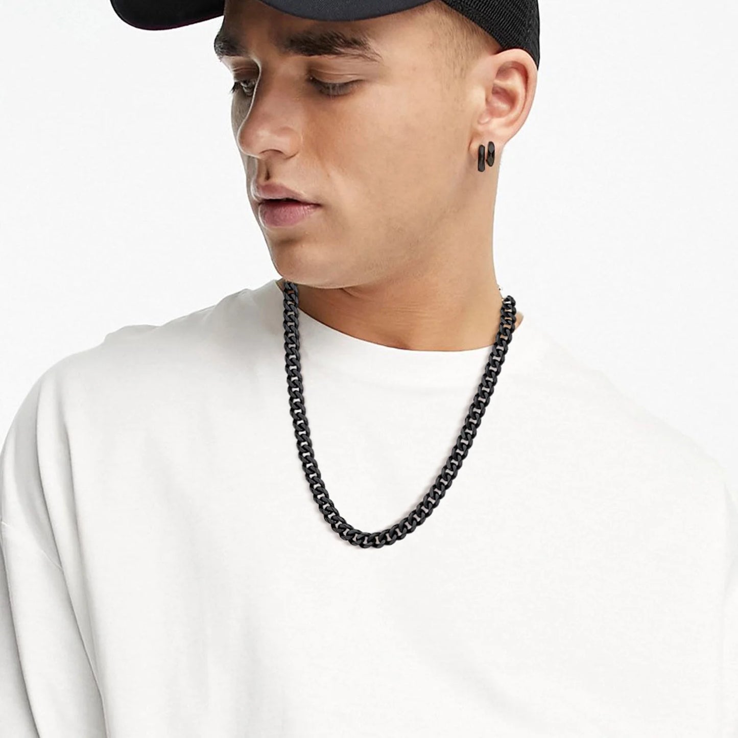 Mens Hip Hop Necklace 6Mm Miami Unisex Curb Cuban Link Chain,316L Stainless Steel