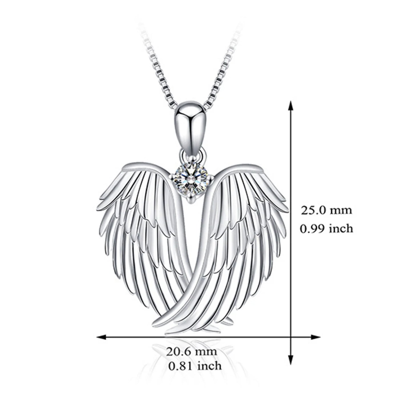 Jewelry on Clearance!Necklaces for Women Angel Wings Necklace 925 Silver Guardian Angel Wings Pendant Birthstone Necklace for Women Jewelry Gifts