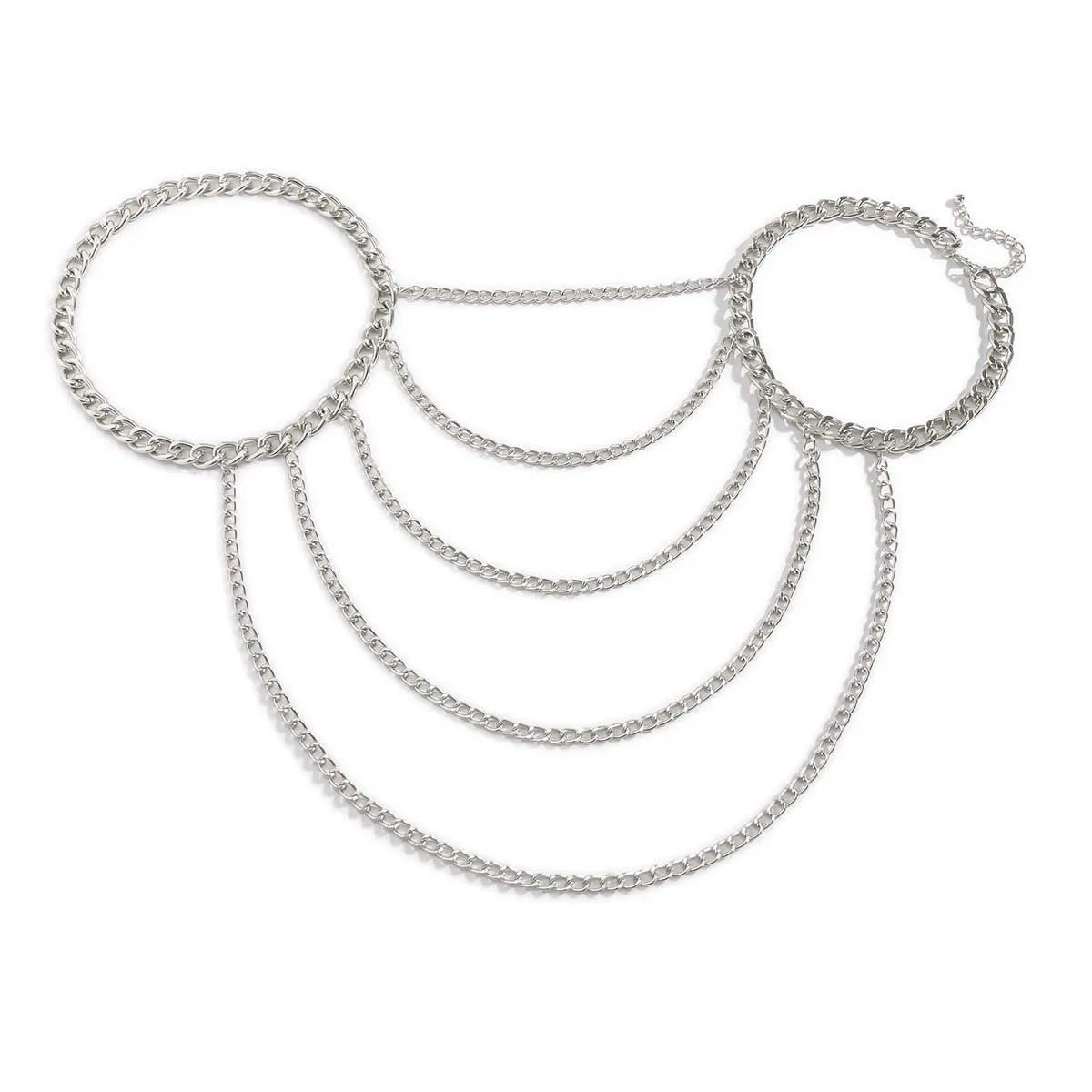 Harness Heavy Metal Body Jewelry for Women Sexy One Shoulder Chian Necklace Beach Bikinis Bodychain Y2K Party Grungy Accessories