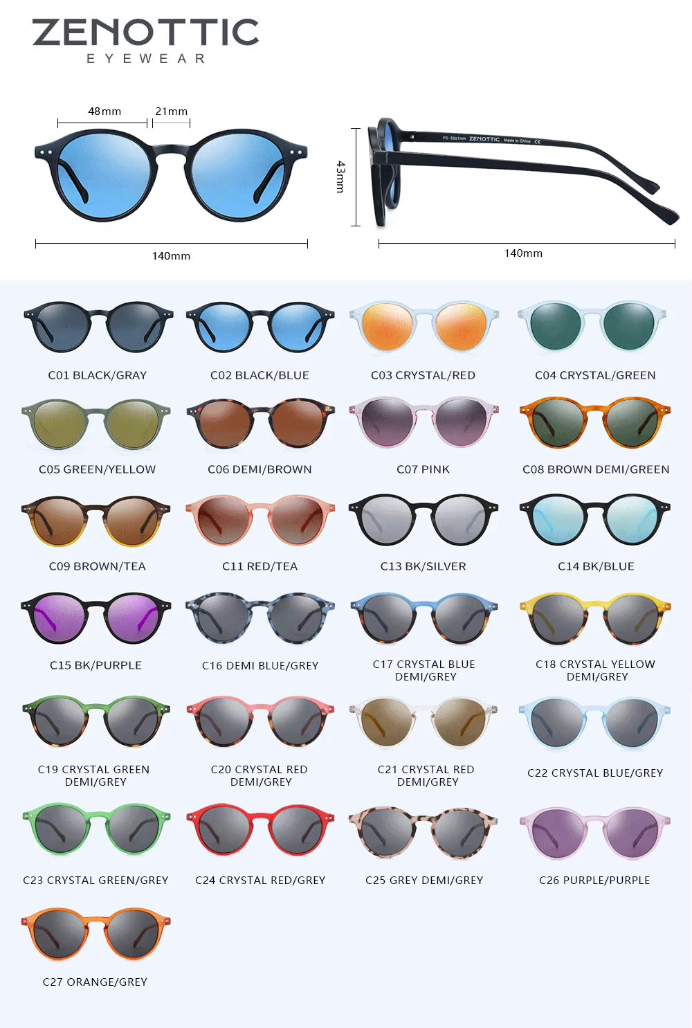 Retro Polarized Sunglasses 2023 2024 Men Women Vintage Small round Frame Sun Glasses Polarized Lens UV400 Goggles Shade